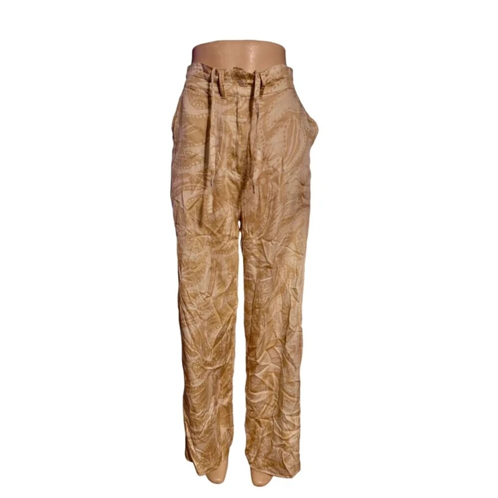 Omika Summer Romantic Vacation Pants YKK Zipper Sierra Dune Wide Leg NWT